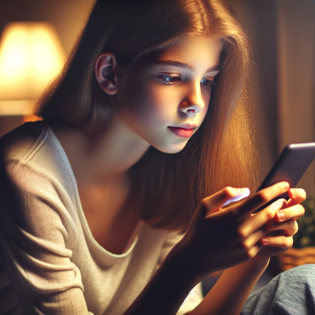 Teen girl with phone